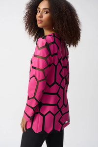 GEOMETRIC PATTERN JACKET - Geranium Pink