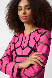 GEOMETRIC PATTERN JACKET - Geranium Pink