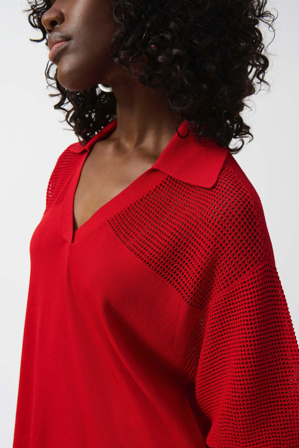 MESH PULLOVER - Red