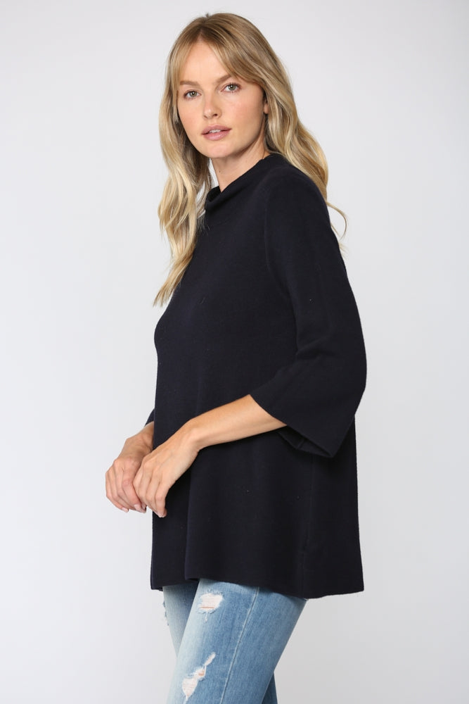 MOCK NECK SWEATER - Navy