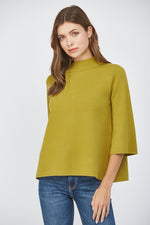 Load image into Gallery viewer, MOCK NECK SWEATER - Dark Citron
