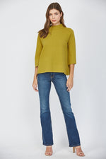 Load image into Gallery viewer, MOCK NECK SWEATER - Dark Citron
