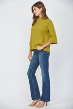 Load image into Gallery viewer, MOCK NECK SWEATER - Dark Citron
