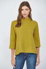 Load image into Gallery viewer, MOCK NECK SWEATER - Dark Citron
