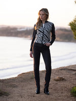 Load image into Gallery viewer, ANIMAL PRINT ZIP UP CARDIGAN - Charcoal
