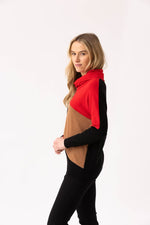 Load image into Gallery viewer, COLORBLOCK COWL NECK - Red
