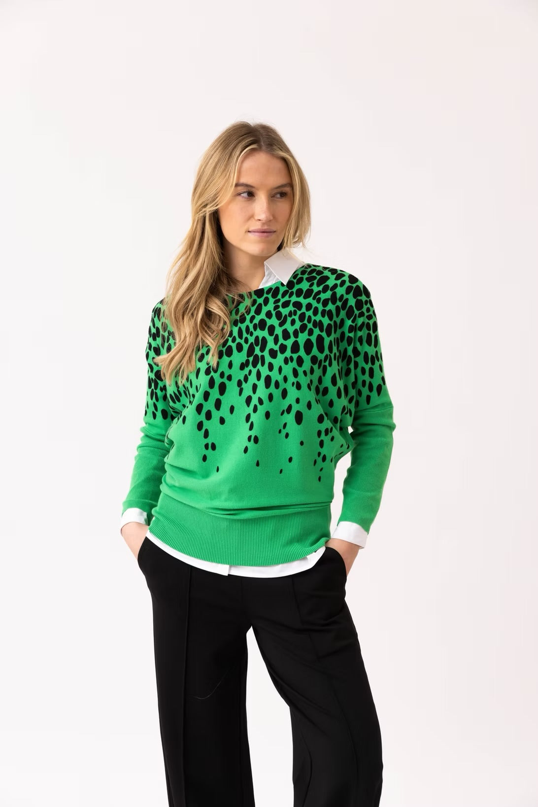 SPOTTED SWEATER - Green