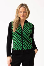 Load image into Gallery viewer, ANIMAL PRINT ZIP UP CARDIGAN - Green
