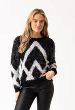 Load image into Gallery viewer, REVERSIBLE EYELASH CARDIGAN - Black &amp; Grey
