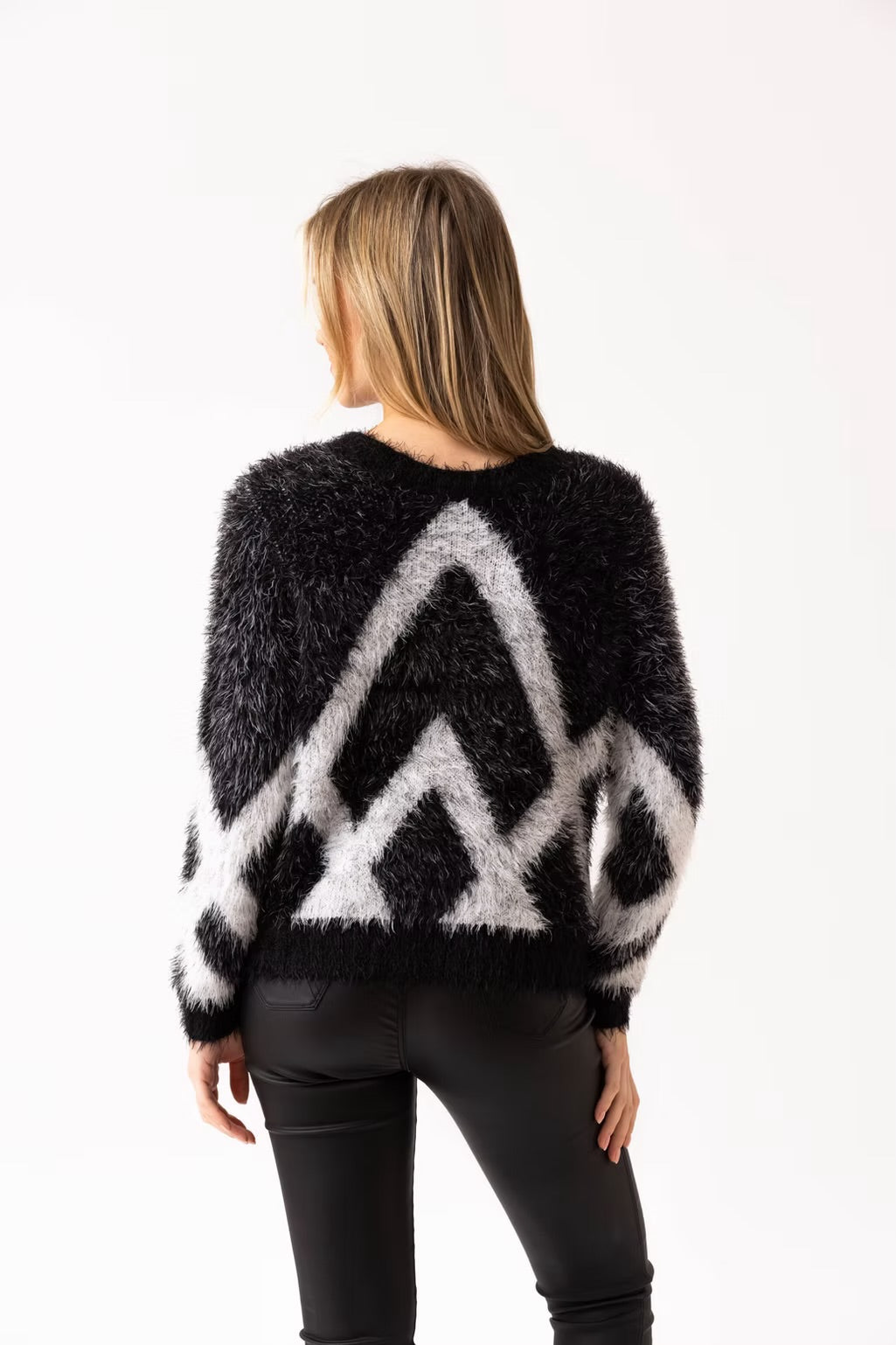 REVERSIBLE EYELASH CARDIGAN - Black & Grey