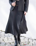 Load image into Gallery viewer, KNIFE PLEATED SKIRT - Charcoal
