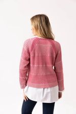 Load image into Gallery viewer, KNIT SWEATER WITH REMOVABLE TURTLENECK - Rose
