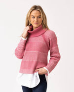Load image into Gallery viewer, KNIT SWEATER WITH REMOVABLE TURTLENECK - Rose
