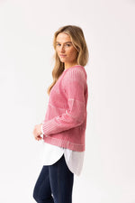 Load image into Gallery viewer, KNIT SWEATER WITH REMOVABLE TURTLENECK - Rose
