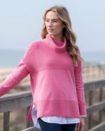 Load image into Gallery viewer, RIBBED COWL NECK SWEATER - Rose
