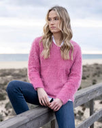 Load image into Gallery viewer, EYELASH REMOVABLE COWL NECK SWEATER - Rose
