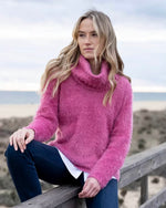 Load image into Gallery viewer, EYELASH REMOVABLE COWL NECK SWEATER - Rose

