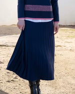 Load image into Gallery viewer, KNIFE PLEATED SKIRT - Navy
