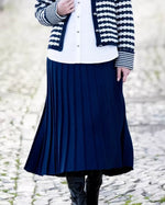 Load image into Gallery viewer, KNIFE PLEATED SKIRT - Navy
