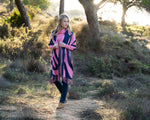 Load image into Gallery viewer, FRINGE WRAP - Rose &amp; Navy
