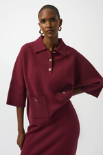 Load image into Gallery viewer, BOXY KNIT POLO - Merlot
