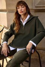 Load image into Gallery viewer, BOX 1/4 ZIP PULLOVER - Olive
