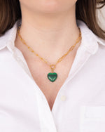 Load image into Gallery viewer, AUDREY HEART NECKLACE- MALACHITE
