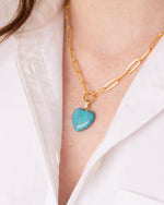 Load image into Gallery viewer, AUDREY HEART NECKLACE- TURQUOISE
