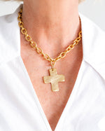 Load image into Gallery viewer, SOLID CROSS NECKLACE GOLD
