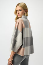 Load image into Gallery viewer, FUNNEL NECK PLAID SWEATER
