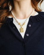 Load image into Gallery viewer, 1 Bam Bird Mahjong Tile Pearl Necklace

