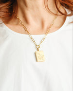 Load image into Gallery viewer, 1 Bam Bird Mahjong Tile Medium Paperclip Necklace
