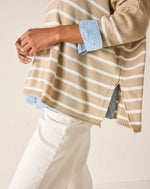 Load image into Gallery viewer, Catalina Vneck Sweater - Kakhi / White
