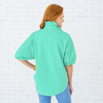 Load image into Gallery viewer, Caryn Lawn- Sissy Stripe Top Green
