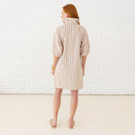 Load image into Gallery viewer, Caryn Lawn- Sloane Dress Khaki Stripe
