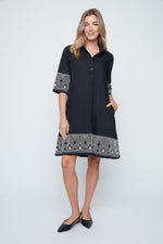 Load image into Gallery viewer, Renuar Black Combo Woven Dress
