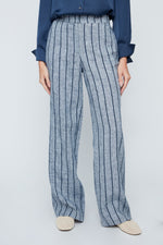 Load image into Gallery viewer, Renuar Indigo Woven Striped Pant
