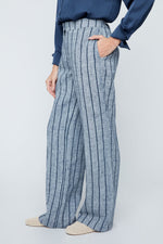 Load image into Gallery viewer, Renuar Indigo Woven Striped Pant
