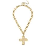 Load image into Gallery viewer, SOLID CROSS NECKLACE GOLD
