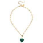 Load image into Gallery viewer, AUDREY HEART NECKLACE- MALACHITE
