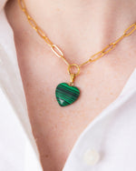 Load image into Gallery viewer, AUDREY HEART NECKLACE- MALACHITE
