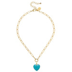 Load image into Gallery viewer, AUDREY HEART NECKLACE- TURQUOISE
