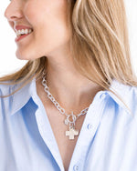 Load image into Gallery viewer, SILVER FRONT TOGGLE NECKLACE
