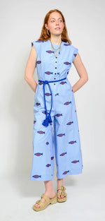 Load image into Gallery viewer, IVY JANE- Embroidered Fish Jumpsuit
