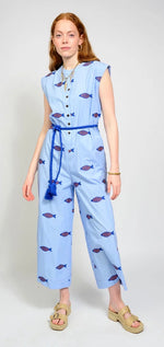 Load image into Gallery viewer, IVY JANE- Embroidered Fish Jumpsuit
