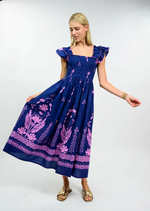 Load image into Gallery viewer, IVY JANE- Blue Smocked Border Dress
