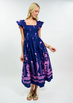 Load image into Gallery viewer, IVY JANE- Blue Smocked Border Dress

