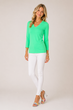 Load image into Gallery viewer, Lulu-B Green Long sleeve v-neck top
