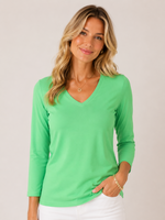 Load image into Gallery viewer, Lulu-B Green Long sleeve v-neck top
