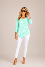 Load image into Gallery viewer, Lulu-B Breeze Green Asymmetric Top
